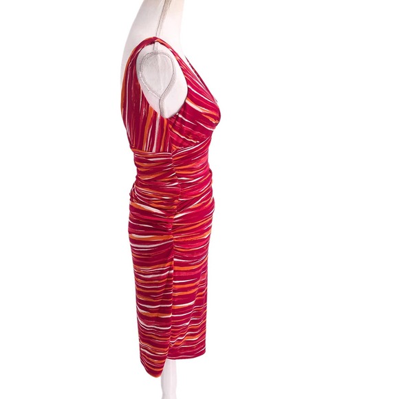 Lauren Ralph Lauren Womens Size 2 Sherbert Striped Side Ruched Body-Con Dress - Picture 3 of 7